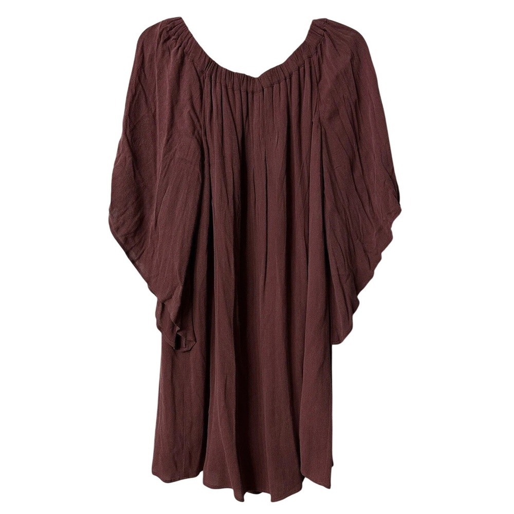 NWT Lavender Brown Womens Casual Spring Summer Washed Burgundy Dress Size XS - Picture 8 of 9